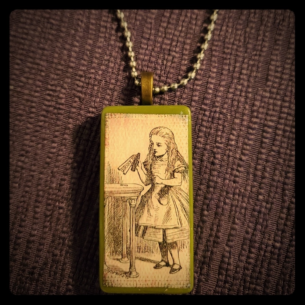 Alice in Wonderland Domino Pendant